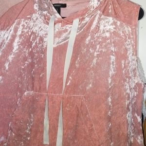 Pink velvet crop top